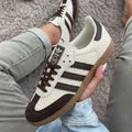Adidas Samba Branco/Castanho em Malha – Sofisticação e Conforto em Cada Passo