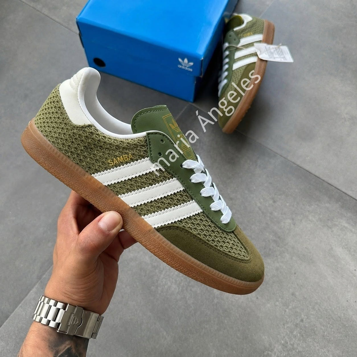 Adidas Samba Verde Oliva em Malha – Estilo Casual com Máximo Conforto
