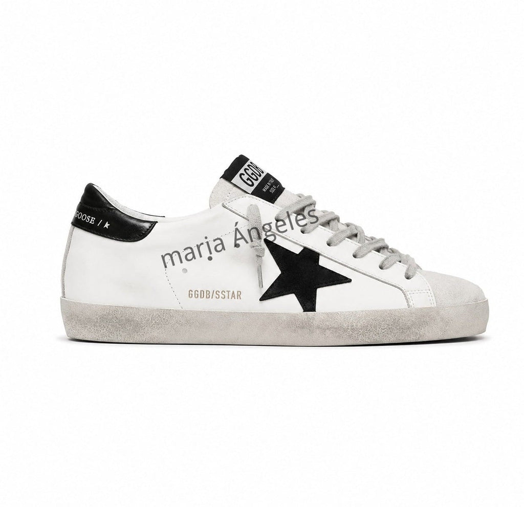 Golden Goose Super-Star – Blanco con estrella negra